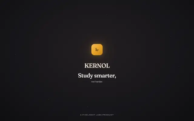 Screenshot of KERNOL — AI Study Assistant | A PixelNest Labs product
