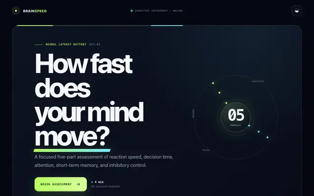 Screenshot of Brain Speed Test