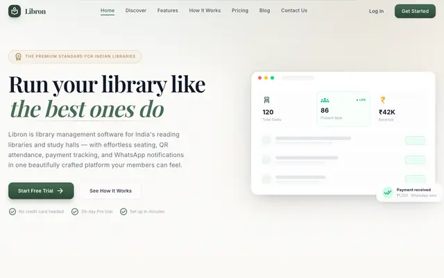 Screenshot of Library Management Software for Indian Reading Libraries