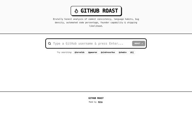 Screenshot of GitHub Roast 🔥 | Brutal Developer Roasts