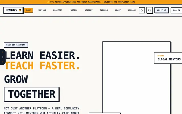 Screenshot of Mentozy – Digital Learning Platform