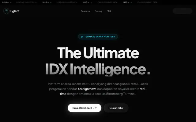 Screenshot of Eglant — Terminal Analisa Saham IDX