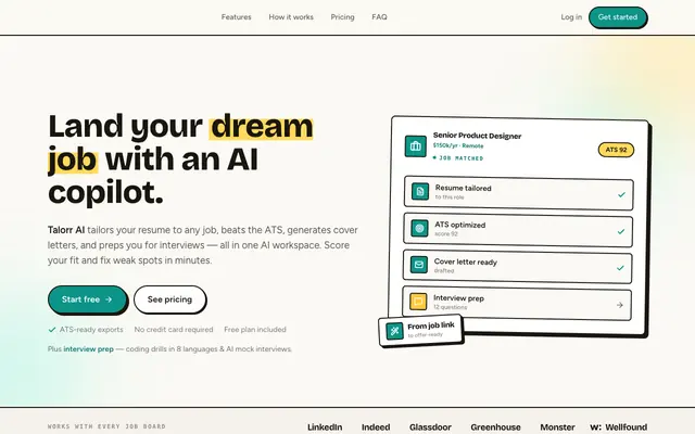 Screenshot of Talorr AI — Your Career Copilot to Land Your Dream Job