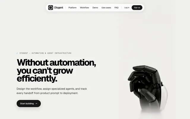 Screenshot of Otogent | AI-Powered Multi-Agent Automation Platform