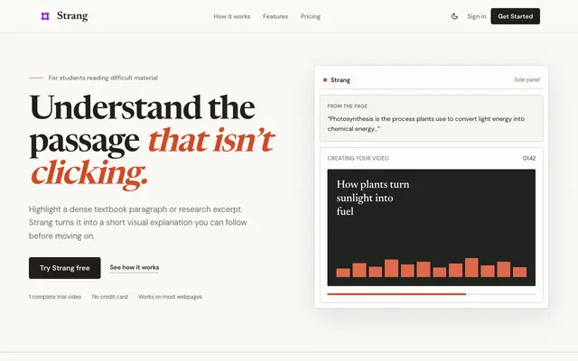 Screenshot of Strang — Understand Difficult Passages Visually