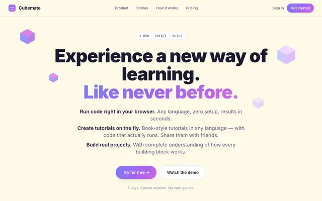Screenshot of Cubemate - AI Code Learning Assistant