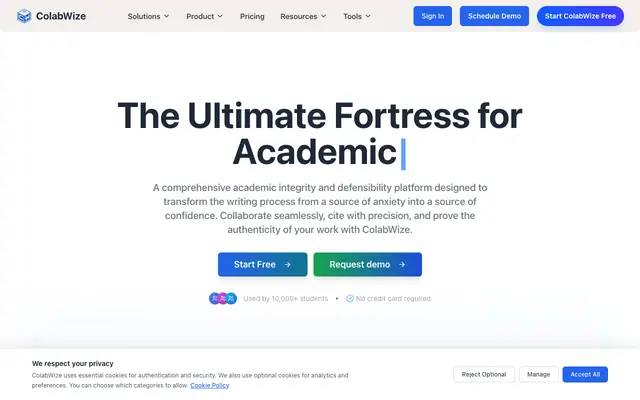 Screenshot of ColabWize – Academic Integrity & Collaboration Platform