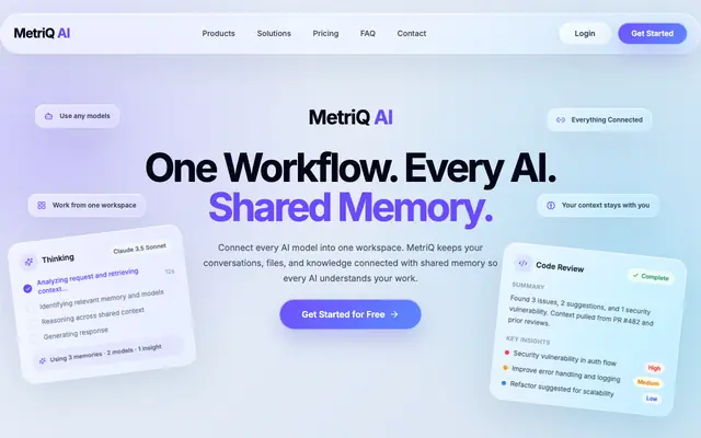 Screenshot of metriq — the AI that ships pull requests