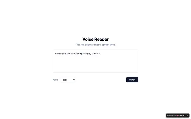 Screenshot of Voice Reader — Text to Speech