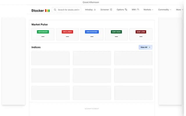 Screenshot of Stocker - Real-time Indian Stock Market Dashboard