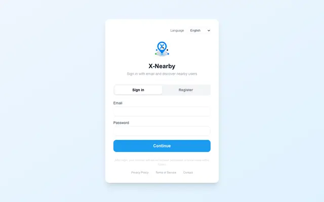 Screenshot of X-Nearby