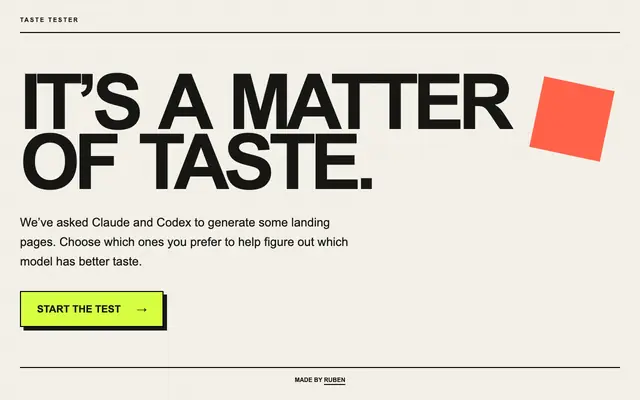 Screenshot of Which AI has better taste?
