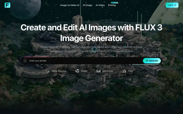 Screenshot of FLUX 3 Image Generator - Create & Edit AI Images Online