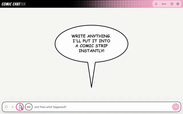 Screenshot of Comic Chatter: Comic Strip Maker That Draws What You Type