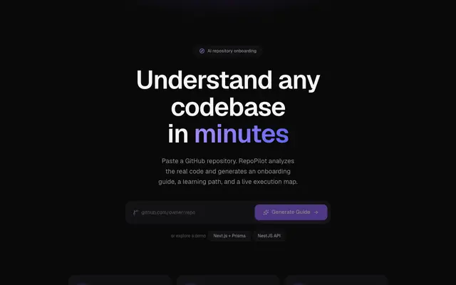 Screenshot of RepoPilot — AI repository onboarding