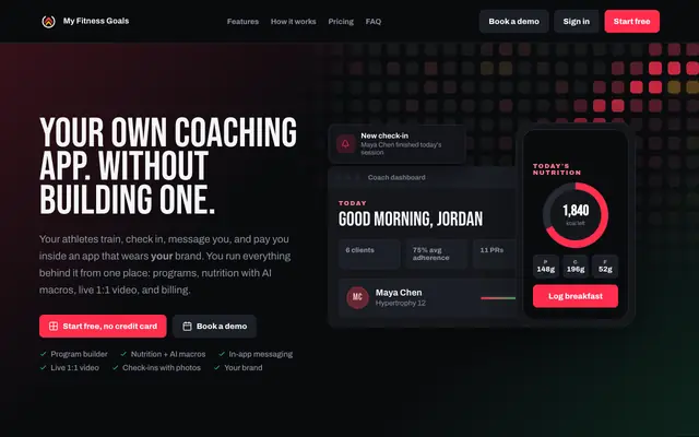 Screenshot of My Fitness Goals | White-Label Coaching App for Personal Trainers