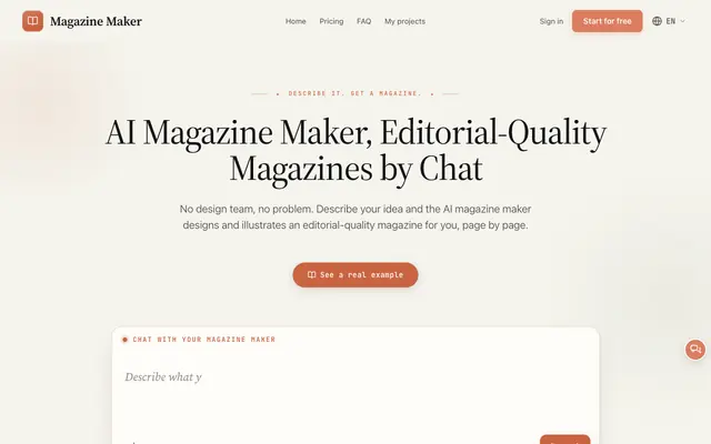 Screenshot of AI Magazine Maker - Make a Magazine in Minutes, Free