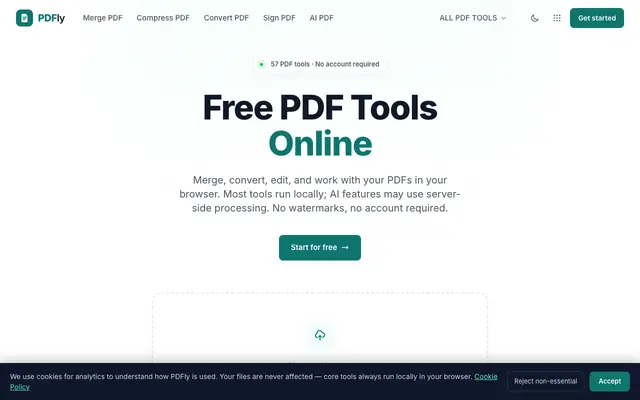 Screenshot of PDFly — Every PDF Tool, Zero Compromise | Free PDF Editor
