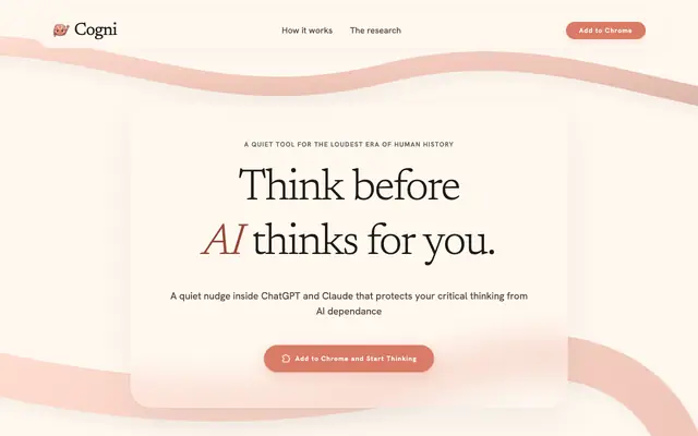 Screenshot of Cogni — The Thinking Companion