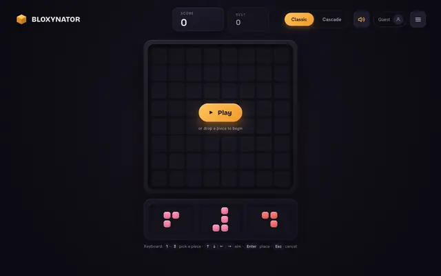 Screenshot of Bloxynator — Fit. Clear. Repeat.