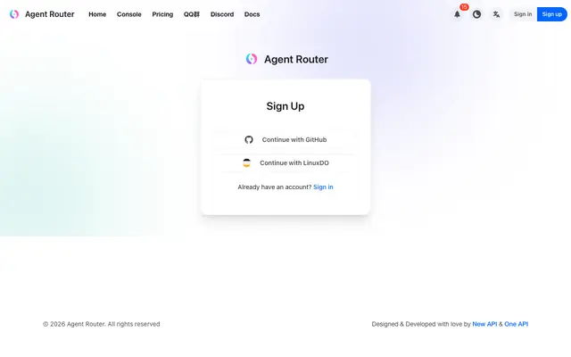 Screenshot of Agent Router