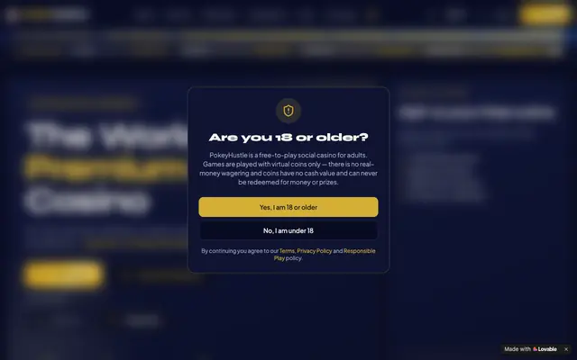 Screenshot of PokeyHustle — #1 Free Social Casino | Slots, Blackjack, Roulette & Sports