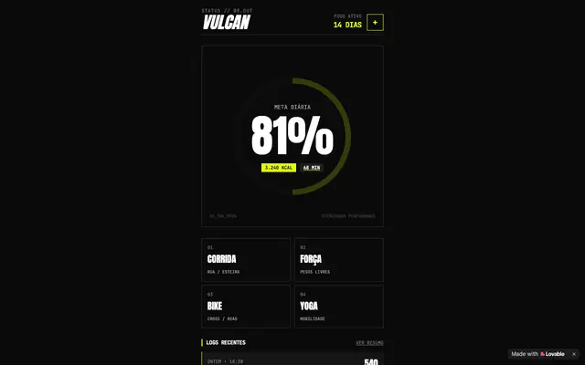 Screenshot of VULCAN — Rastreador de Atividades Físicas