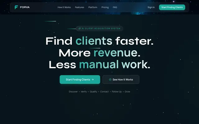 Screenshot of FORVA - AI-Powered Local Business Outreach Platform