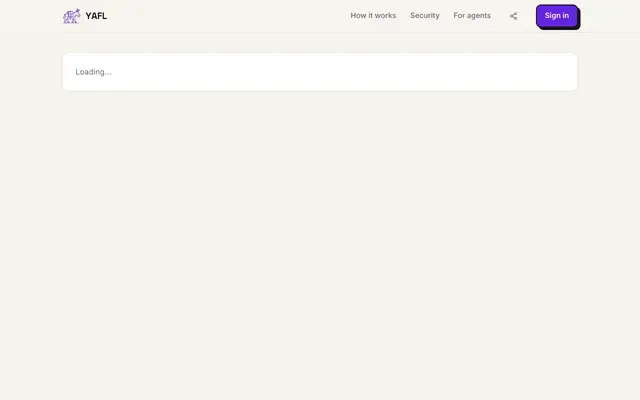 Screenshot of YAFL – Agent-first file transfer
