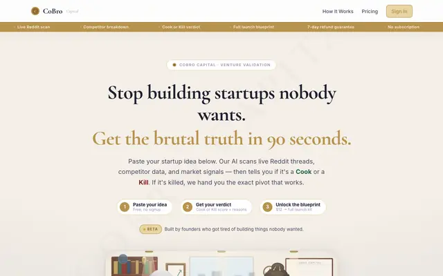 Screenshot of CoBro — Venture Validation