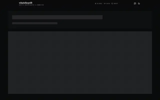 Screenshot of whatsthegrift