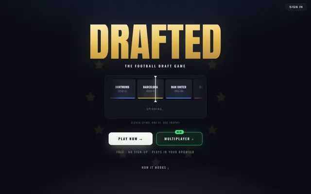 Screenshot of Drafted — Football Draft Game & Champions League Simulator
