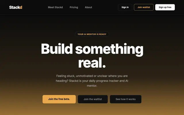 Screenshot of Stackd — Build something real.
