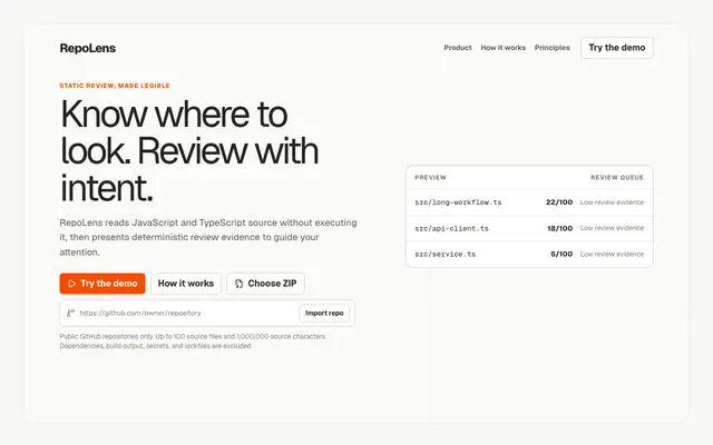 Screenshot of RepoLens