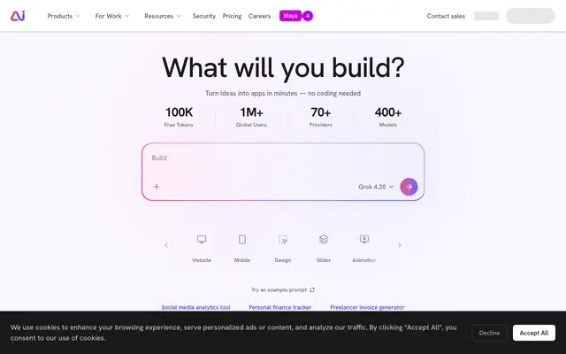 Screenshot of Ajath: Vibe Code with AI Fast Platform