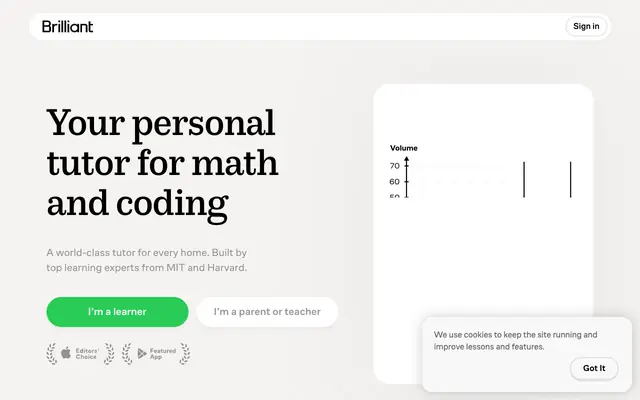 Screenshot of Brilliant | Learn by doing