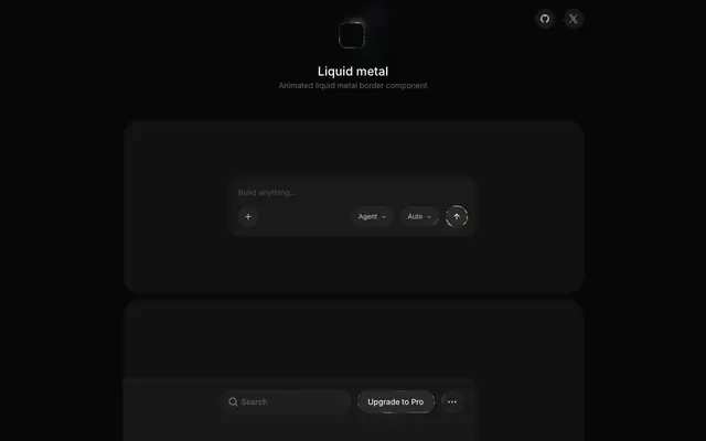 Screenshot of Liquid metal — Animated metal shader effect
