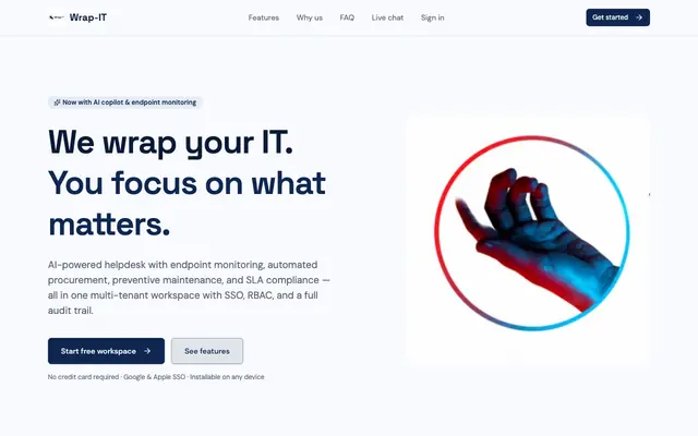 Screenshot of Wrap-IT — AI-powered IT service management