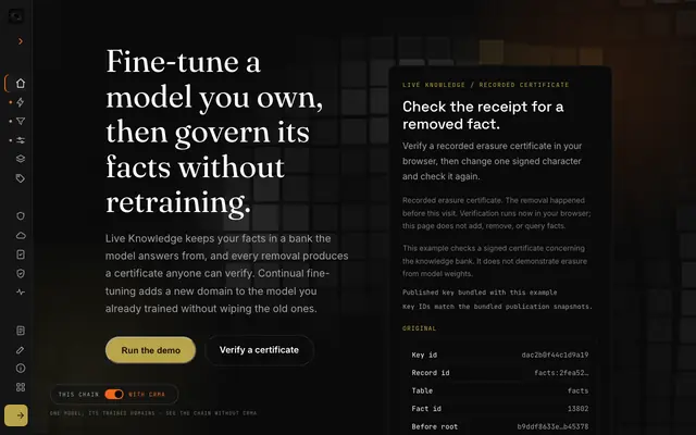 Screenshot of ModelBrew — AI you don't have to double-check