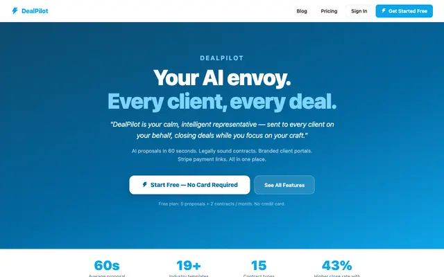 Screenshot of DealPilot — Your AI Co-Pilot for Closing Client Deals