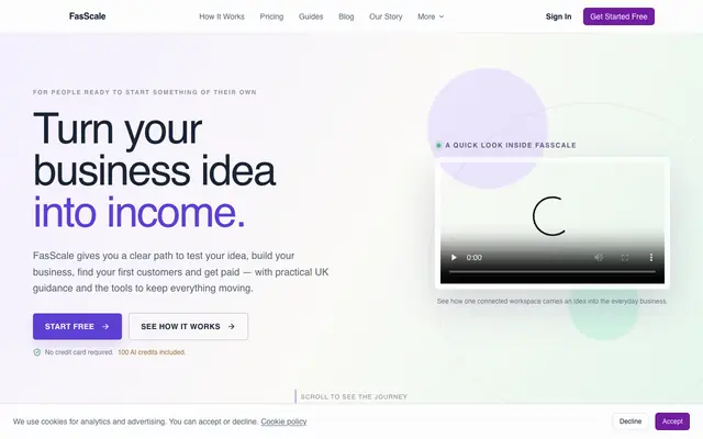 Screenshot of FasScale — Start Your UK Business, Step by Step