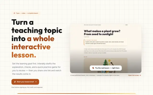 Screenshot of Interakly — Turn Passive Video Into Active Learning