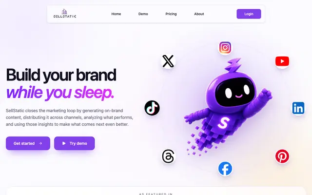 Screenshot of SellStatic | Ads that sell everywhere
