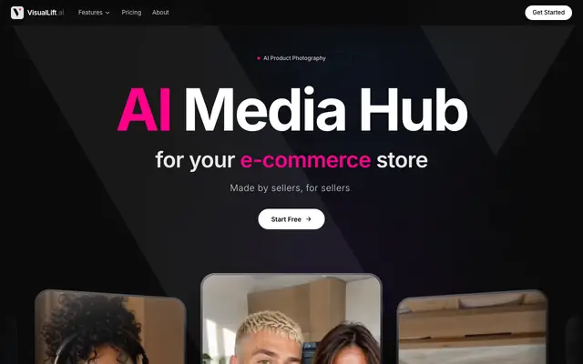 Screenshot of VisualLift — AI Media Hub for Your E-commerce Store