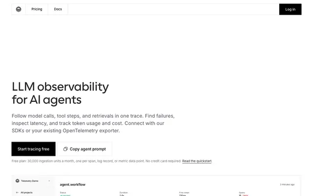 Screenshot of Telemetry — Observability for AI and LLM apps