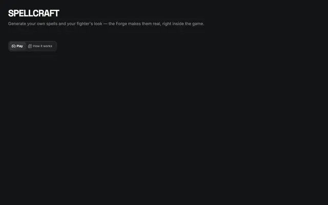 Screenshot of SPELLCRAFT — Generate Your Own Spells