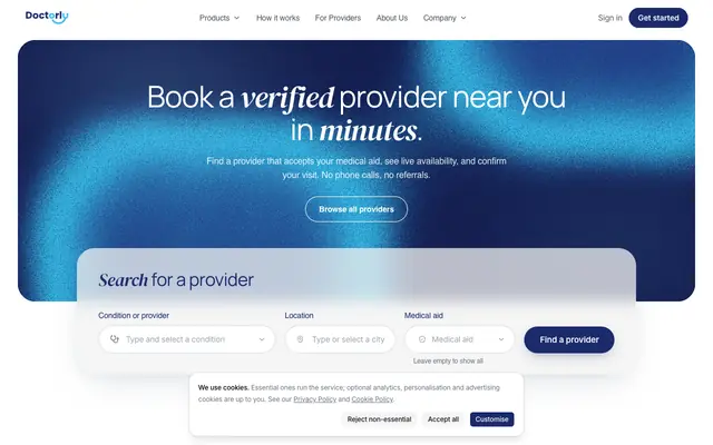 Screenshot of Doctorly | Book Trusted Providers Online in Zimbabwe
