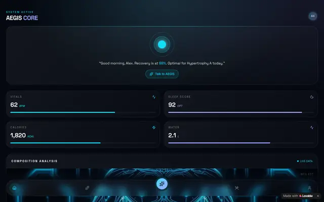 Screenshot of Aegis AI — Your Intelligent Health Coach