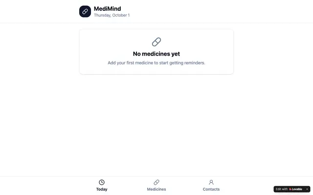 Screenshot of MediMind — Simple Medication Reminders for Seniors