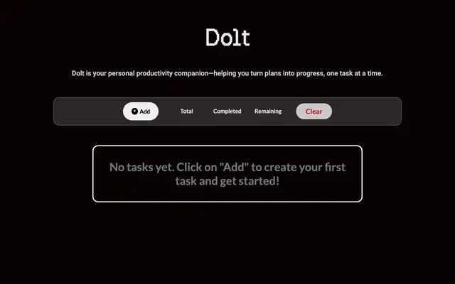 Screenshot of Dolt | Modern Todo App